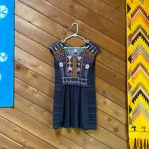 Anthropologie Embroidered Tribal Tunic
